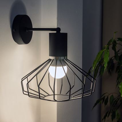 Nástěnná lampa SOLANO 1xE27/15W/230V černá/lesklý chrom