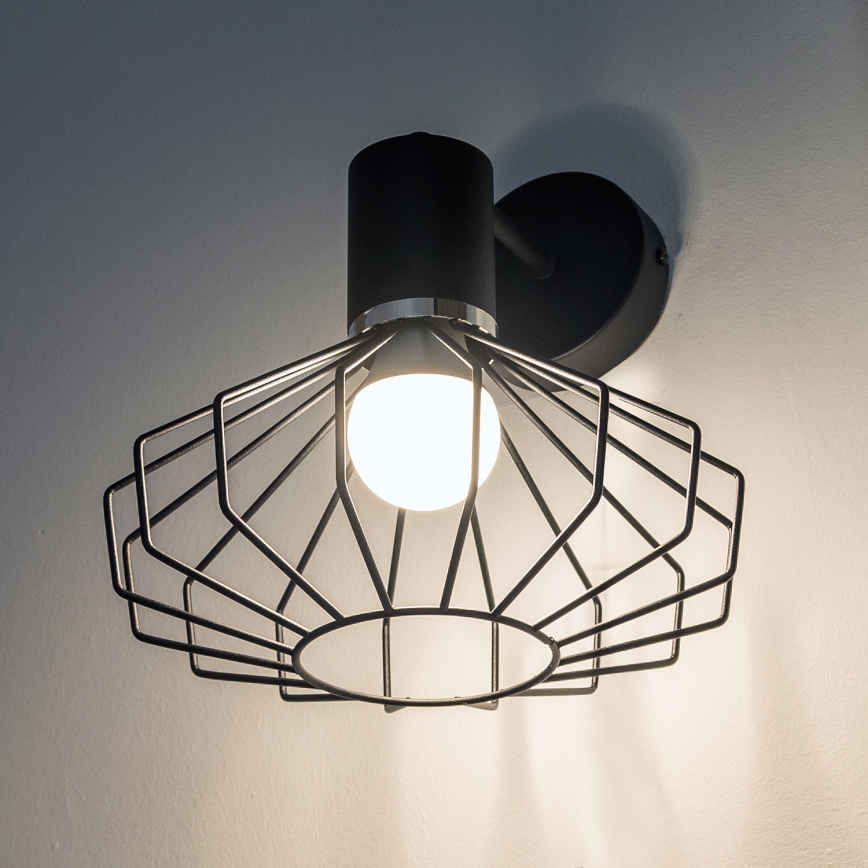 Nástěnná lampa SOLANO 1xE27/15W/230V černá/lesklý chrom