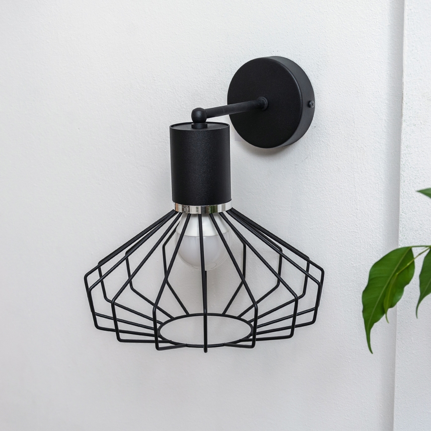 Nástěnná lampa SOLANO 1xE27/15W/230V černá/lesklý chrom