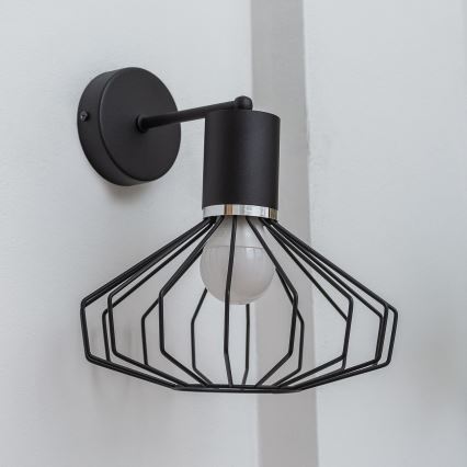 Nástěnná lampa SOLANO 1xE27/15W/230V černá/lesklý chrom