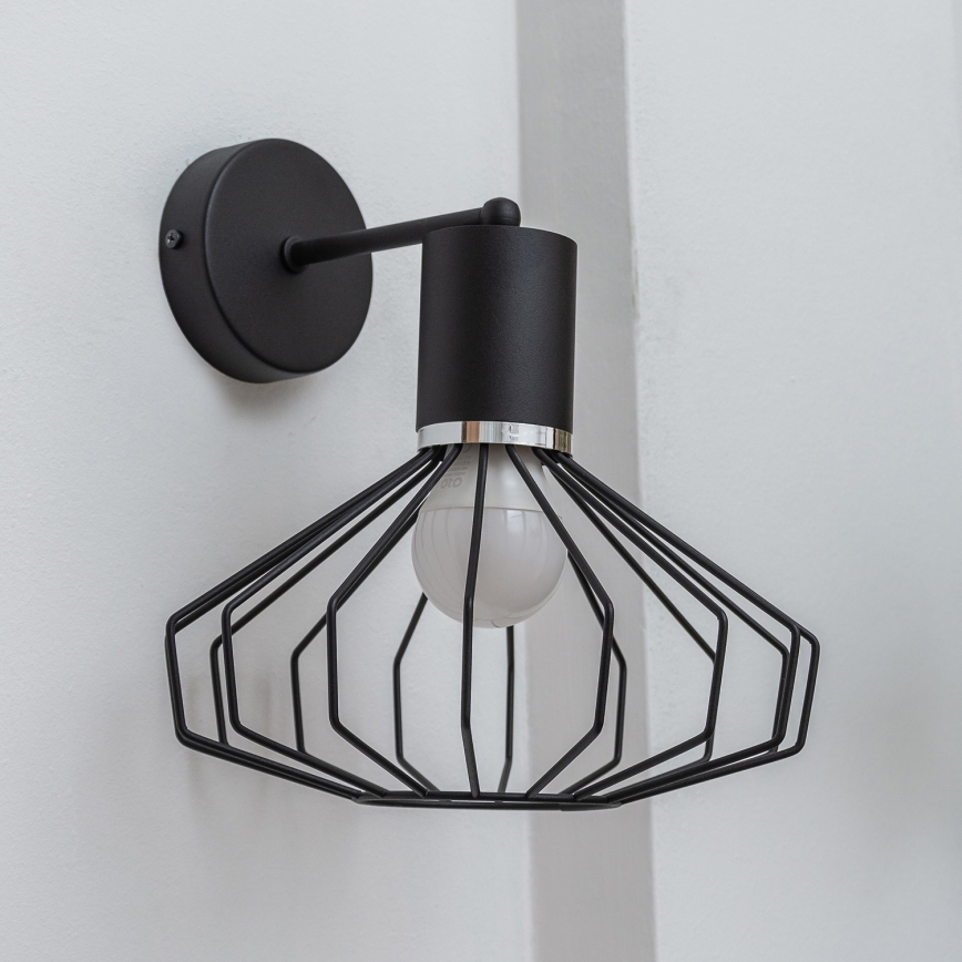Nástěnná lampa SOLANO 1xE27/15W/230V černá/lesklý chrom