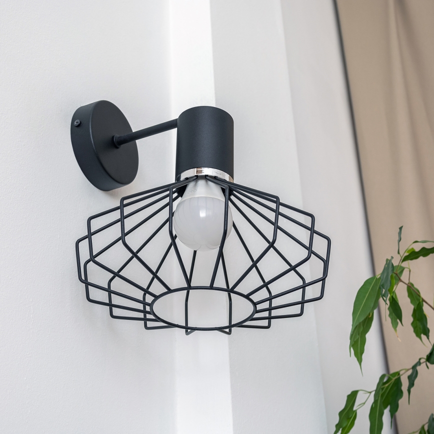 Nástěnná lampa SOLANO 1xE27/15W/230V černá/lesklý chrom