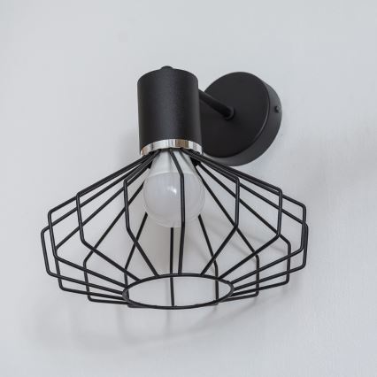 Nástěnná lampa SOLANO 1xE27/15W/230V černá/lesklý chrom