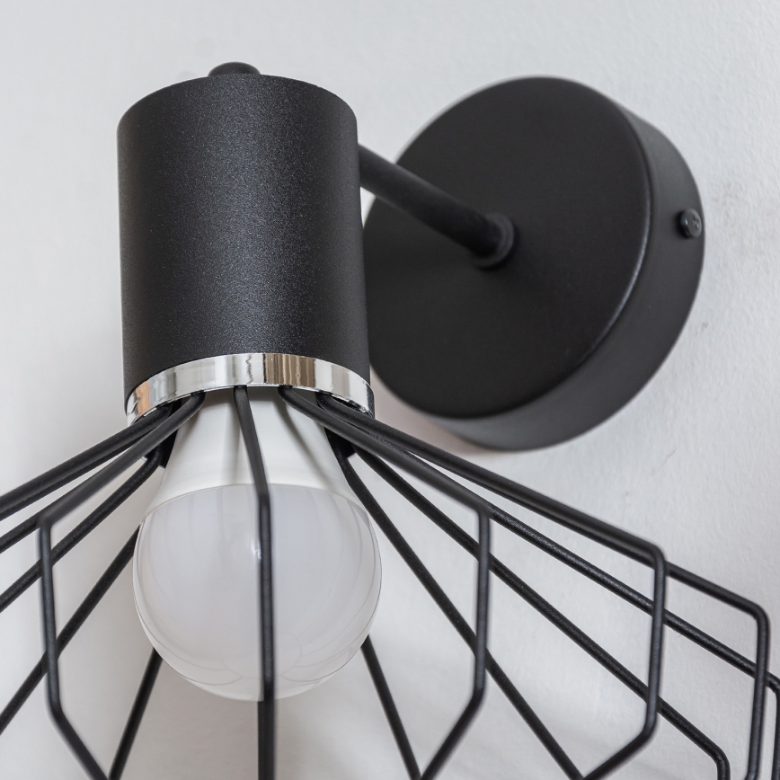 Nástěnná lampa SOLANO 1xE27/15W/230V černá/lesklý chrom