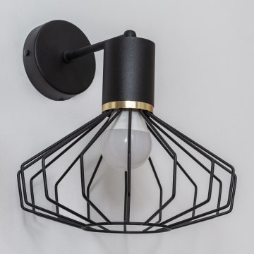 Nástěnná lampa SOLANO 1xE27/15W/230V černá/zlatá