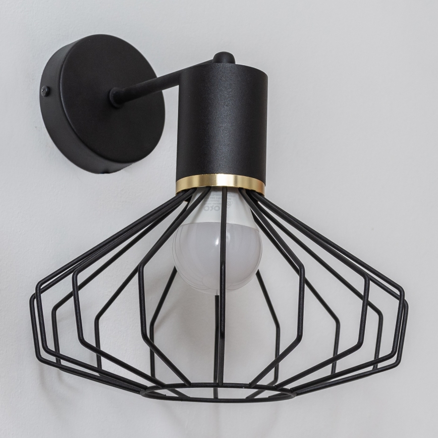 Nástěnná lampa SOLANO 1xE27/15W/230V černá/zlatá