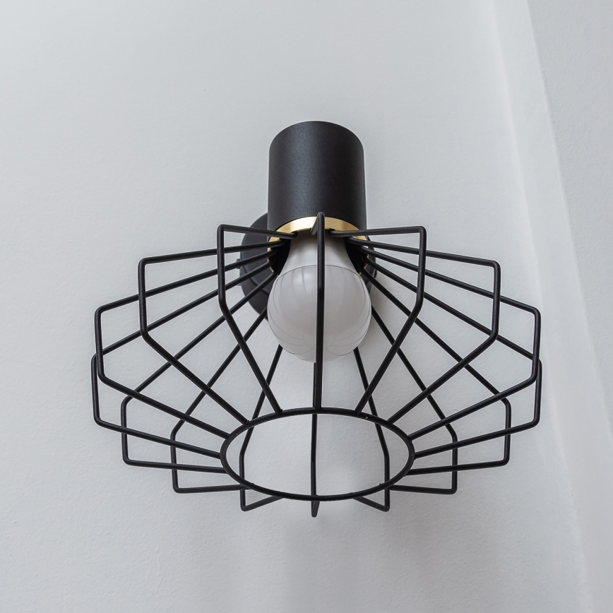 Nástěnná lampa SOLANO 1xE27/15W/230V černá/zlatá