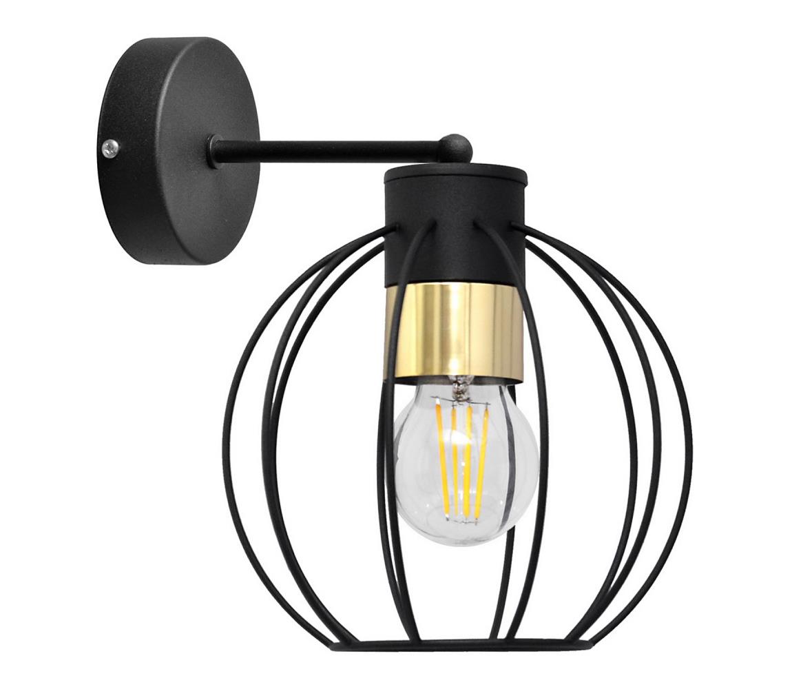 Helam Nástěnná lampa STARLIGHT 1xE27/60W/230V černá/zlatá HE1356