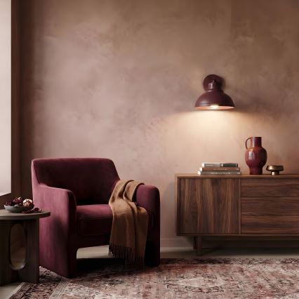 Nástěnná lampa SVEN 1xE27/15W/230V burgundy