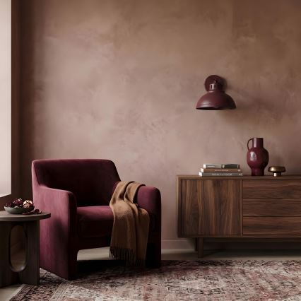 Nástěnná lampa SVEN 1xE27/15W/230V burgundy