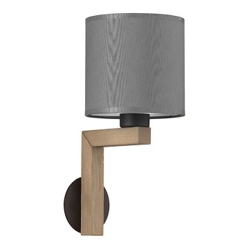 Nástěnná lampa TROY 1xE27/15W/230V šedá/dřevo