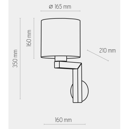 Nástěnná lampa TROY 1xE27/15W/230V šedá/dřevo