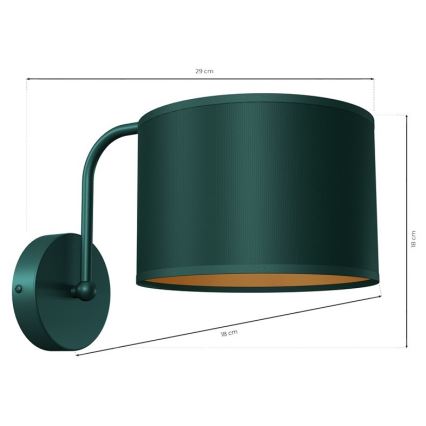 Nástěnná lampa VERDE 1xE27/60W/230V zelená