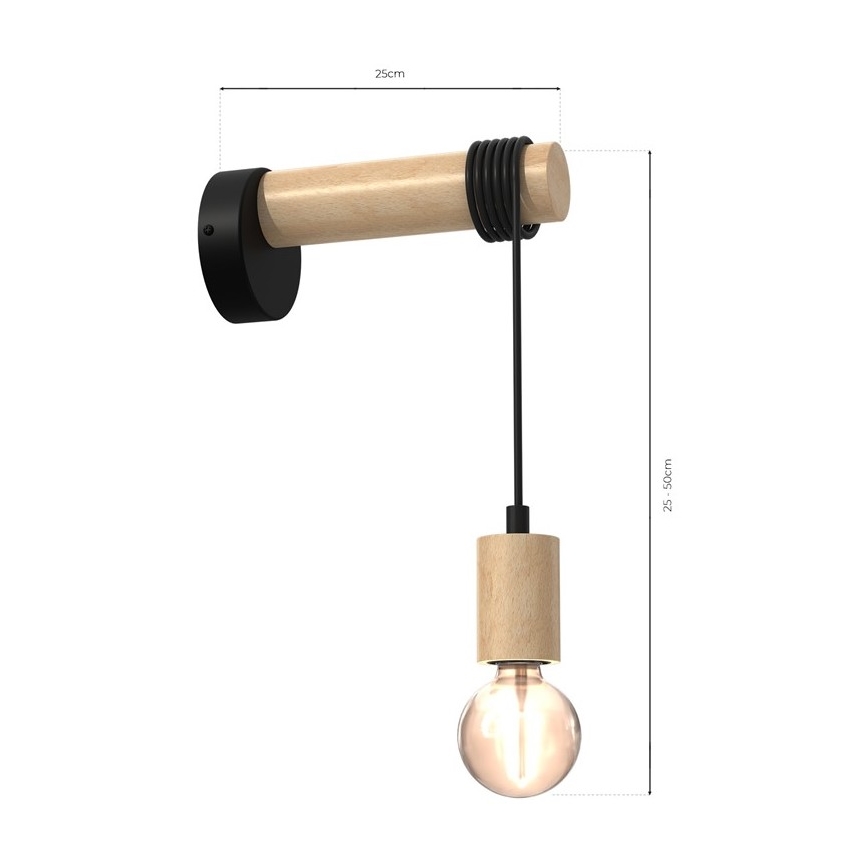 Nástěnná lampa VIGA 1xE27/60W/230V dřevo