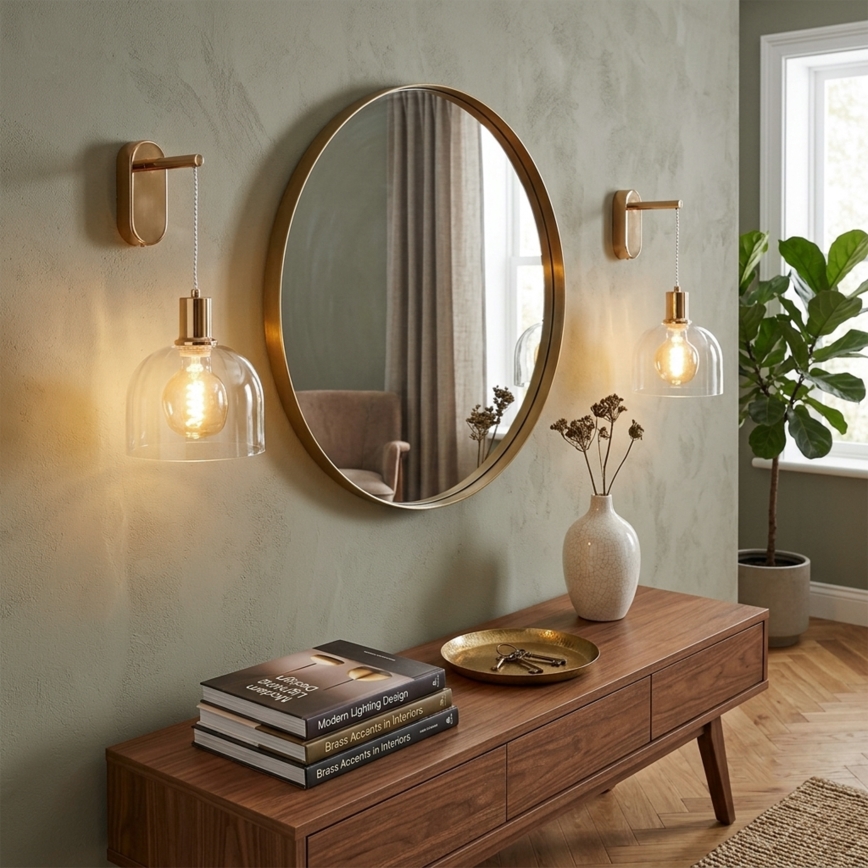 Nástěnná lampa VIVE 1xE27/15W/230V zlatá