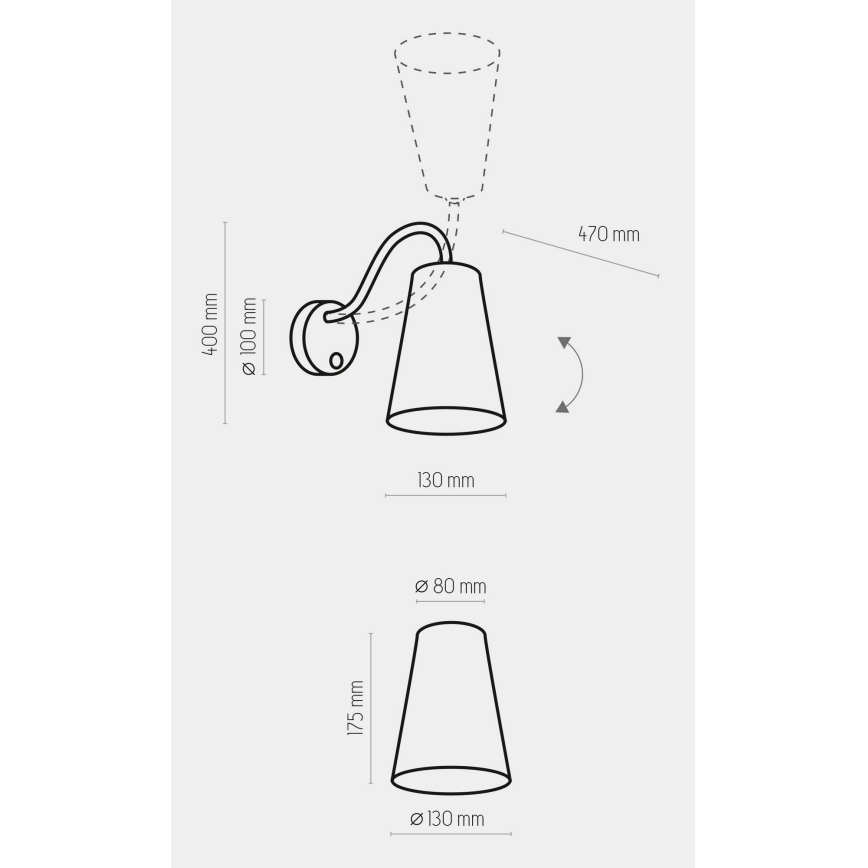 Nástěnná lampa WIRE 1xE27/15W/230V černá/zlatá