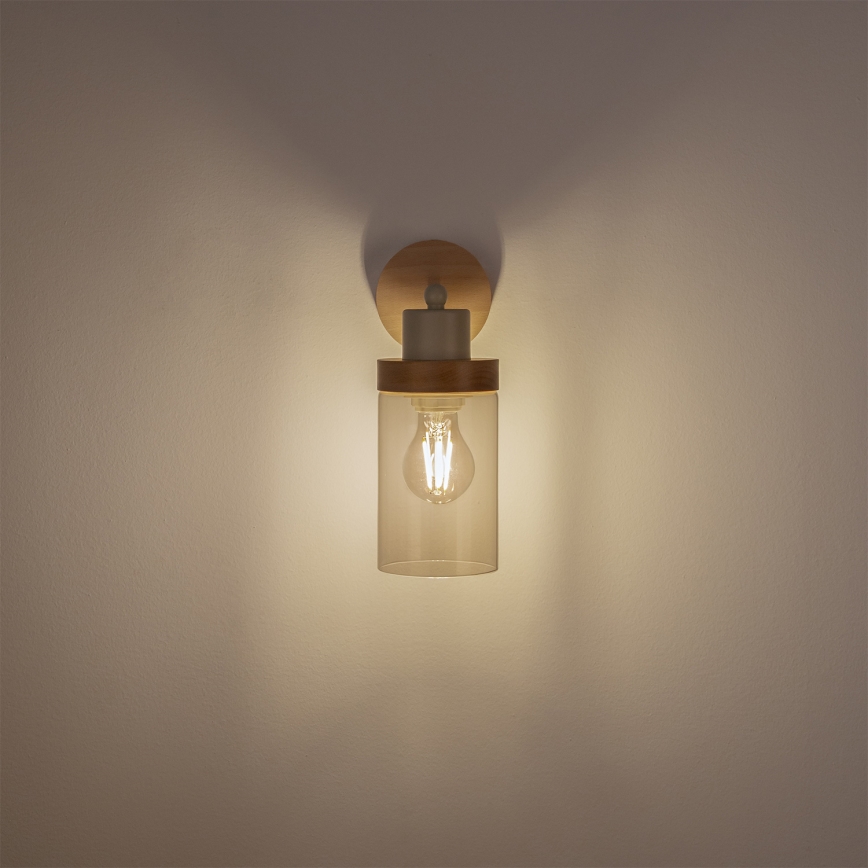 Nástěnná lampa WOODNEST 1xE27/15W/230V borovice/krémová
