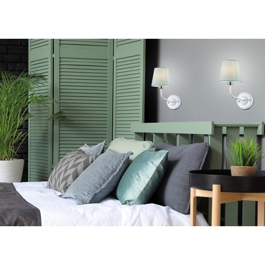 Nástěnná lampa YORK 1xE14/60W/230V bílá/modrá