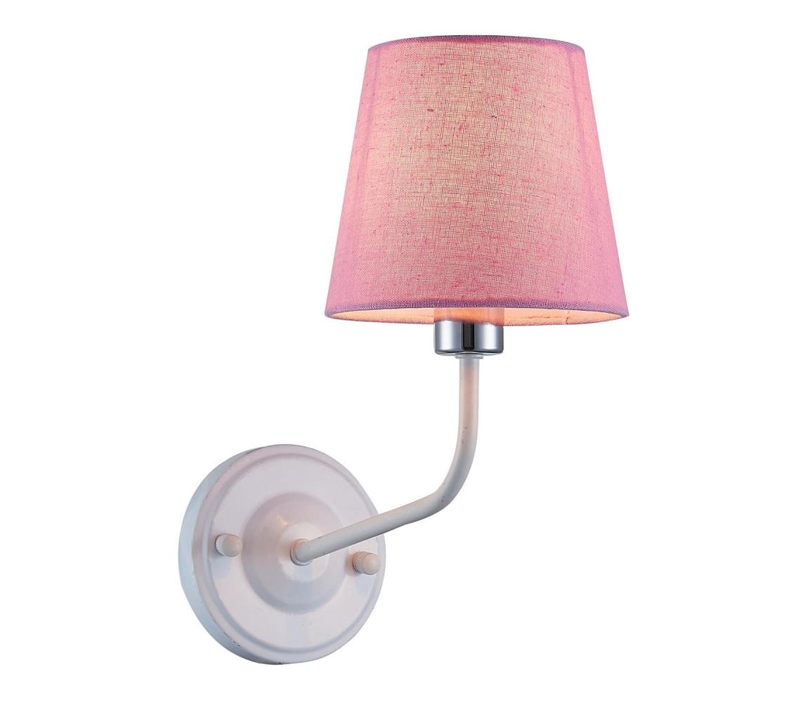 Candellux Nástěnná lampa YORK 1xE14/60W/230V růžová/bílá CA0747