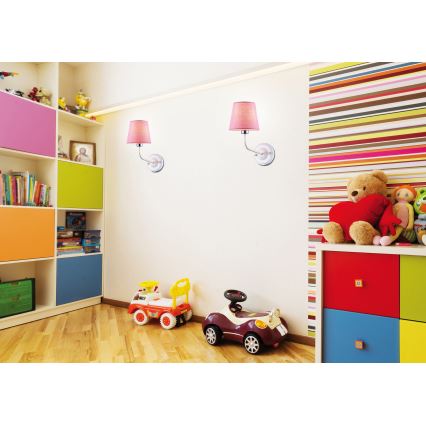 Nástěnná lampa YORK 1xE14/60W/230V růžová/bílá