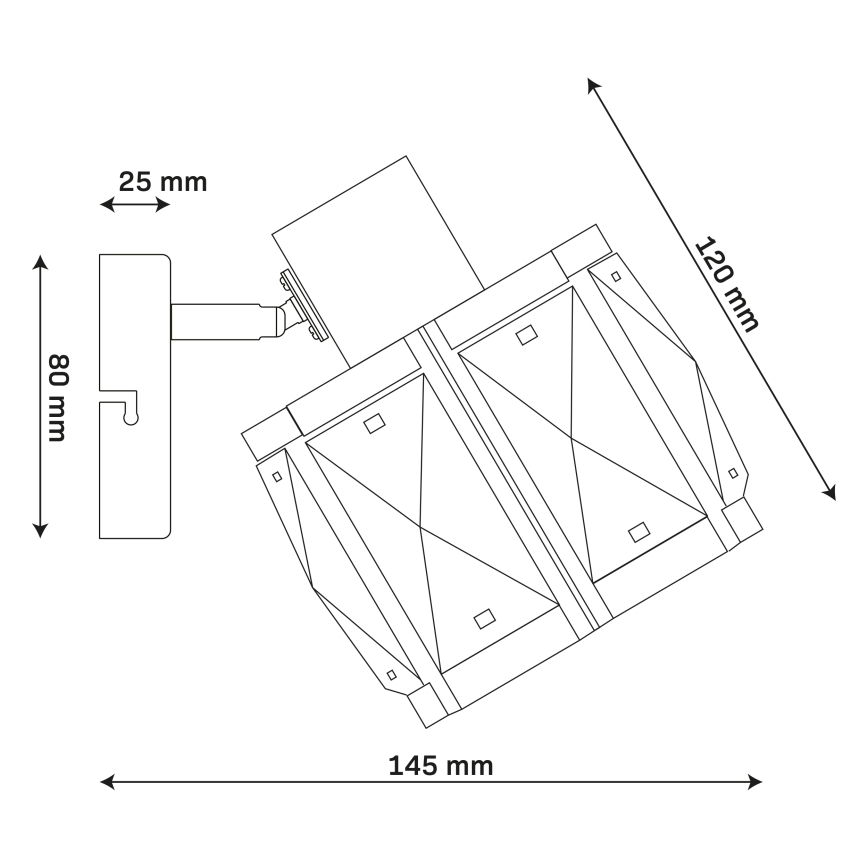 Nástěnná lampa ZAHARA 1xE27/10W/230V černá