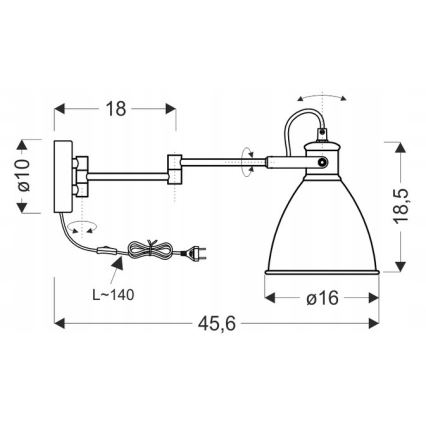 Nástěnná lampička ESPERA 1xE27/40W/230V