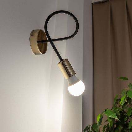 Nástěnná lampička OXFORD 1xE27/15W/230V zlatá/černá
