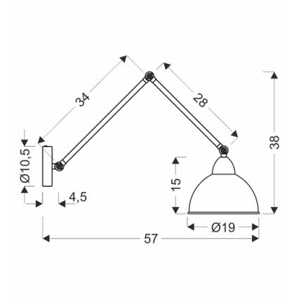 Nástěnná lampička TRUCK 1xE27/40W/230V zlatá/černá