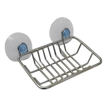 Nástěnná mýdlenka s přísavkami drátěná 8,6x12 cm lesklý chrom