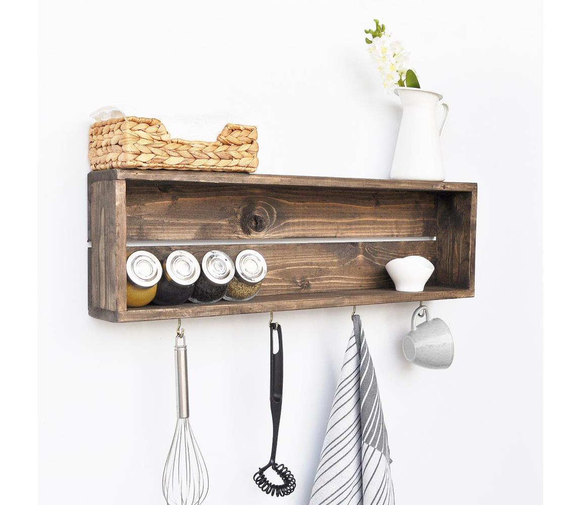 Asir Nástěnná police 21x70 cm smrk hnědá AS0702