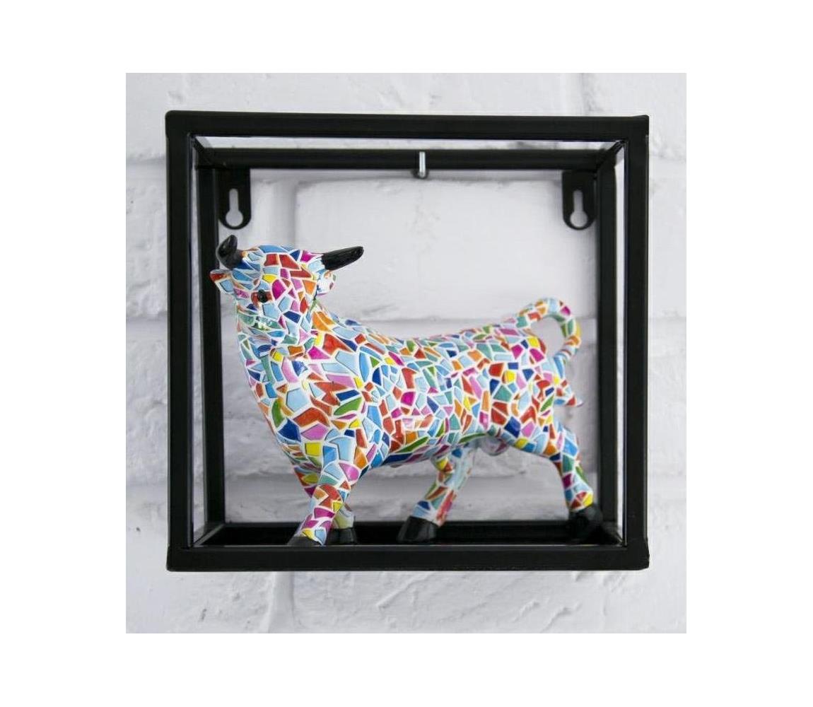  HowHomely Nástěnná police 24x24 cm černá DD0083