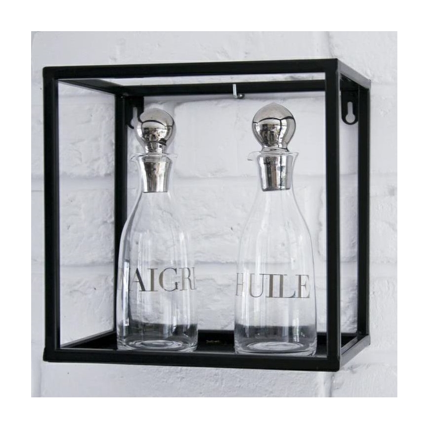 Nástěnná police 24x24 cm černá