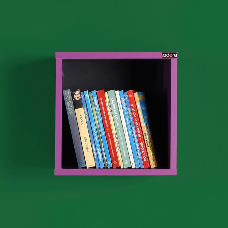 Nástěnná police 33x33 cm fialová