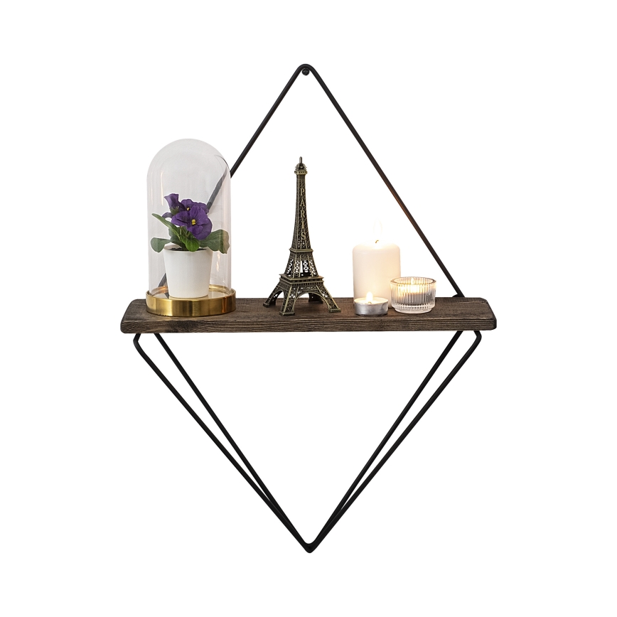 Nástěnná police 60x43 cm smrk hnědá