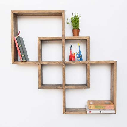 Nástěnná police 69x69 cm smrk