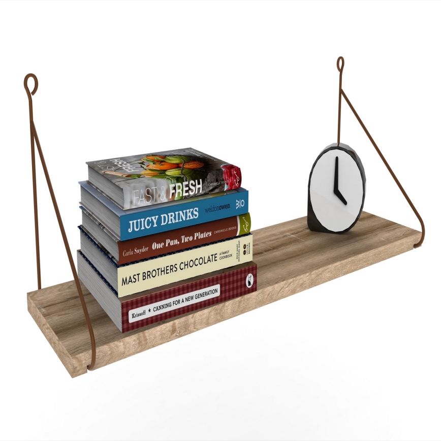 Nástěnná police ARMONI 20x72 cm hnědá