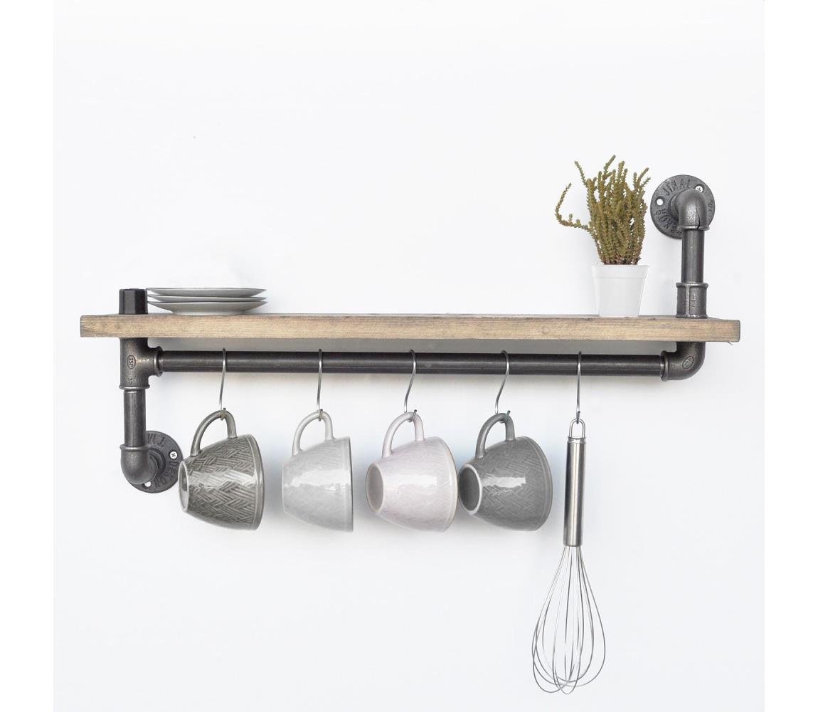 Asir Nástěnná police BORU 20x60 cm smrk/šedá AS1166