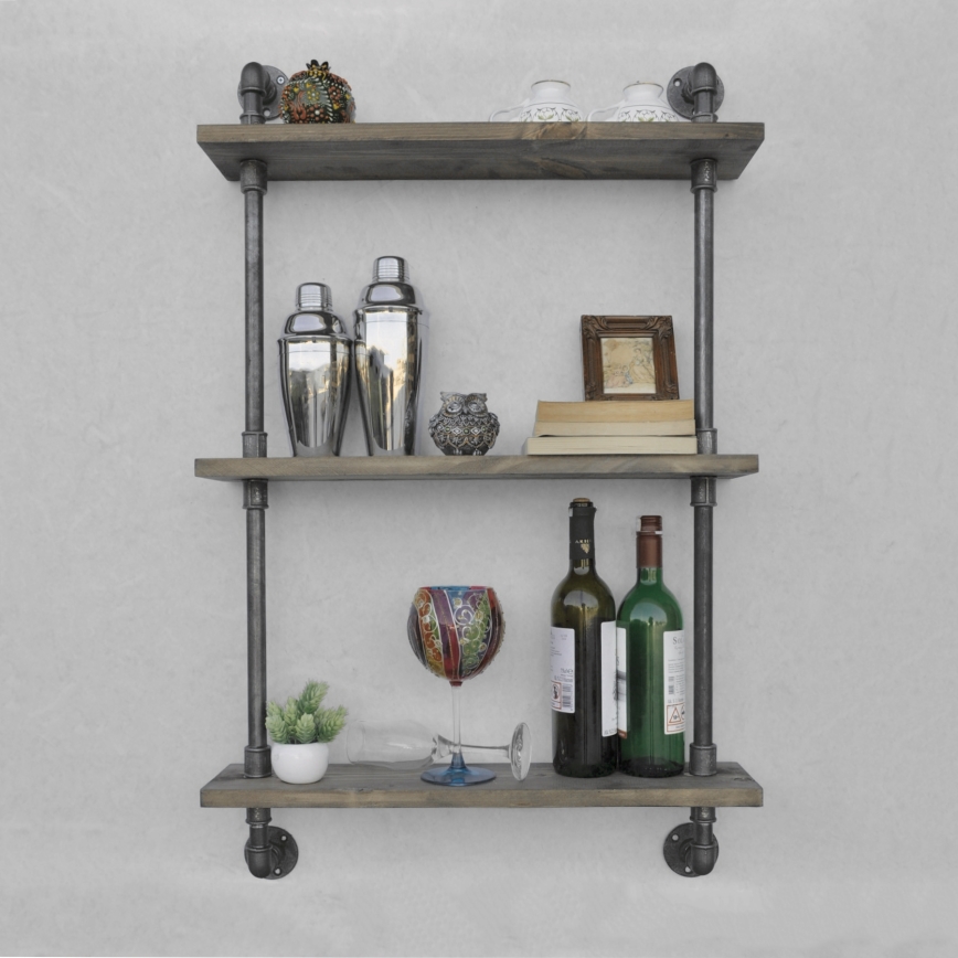 Nástěnná police BORU 90x60 cm smrk