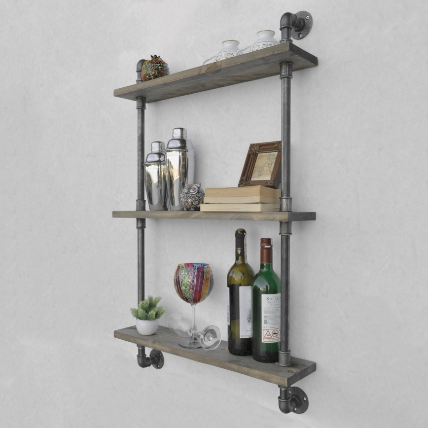 Nástěnná police BORU 90x60 cm smrk