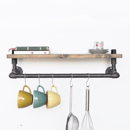 Nástěnná police BORURAF 20x60 cm smrk