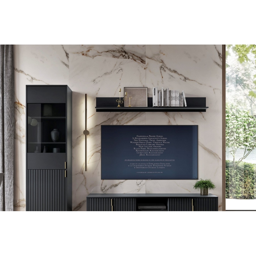 Nástěnná police FLOP černá