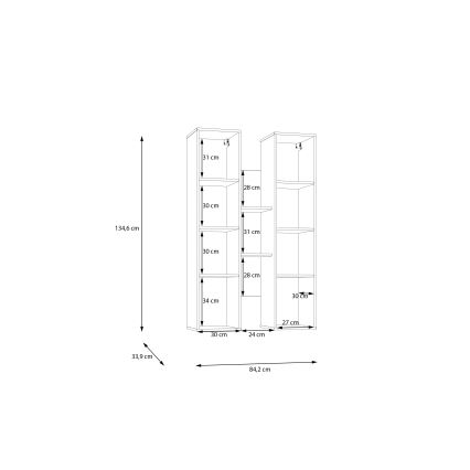 Nástěnná police INAR dub/béžová