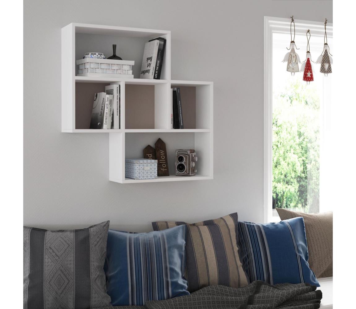 Asir Nástěnná police MAYBE 85x85 cm bílá AS1013