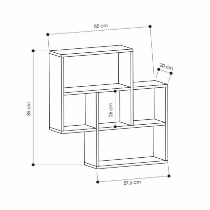 Nástěnná police MAYBE 85x85 cm bílá