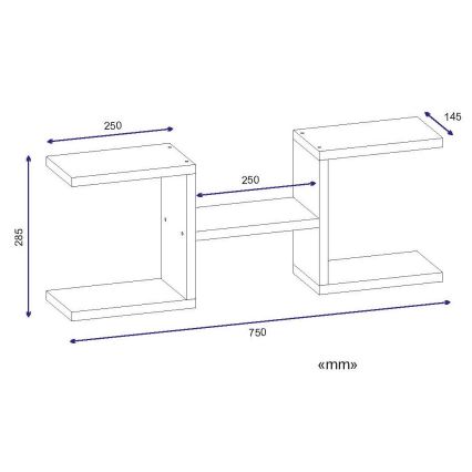 Nástěnná police NORM 28,5x75 cm bílá