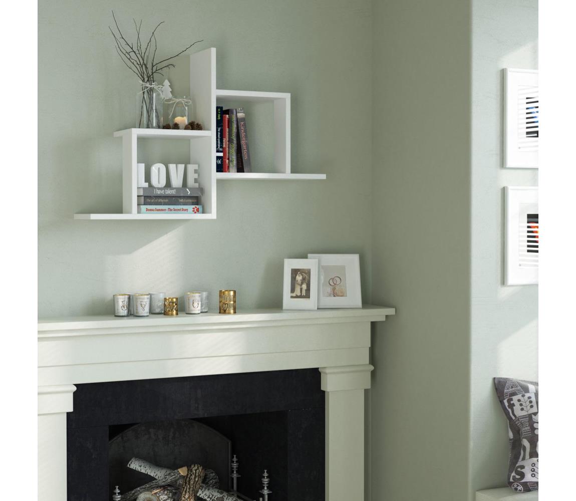 Asir Nástěnná police OLLY 58x86 cm bílá AS1024