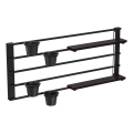 Nástěnná police s květináči a LED osvětlením SHELF 50x118 cm černá/borovice