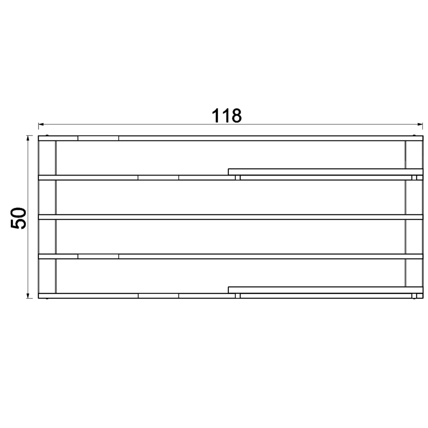Nástěnná police s květináči a LED osvětlením SHELF 50x118 cm černá/hnědá/borovice