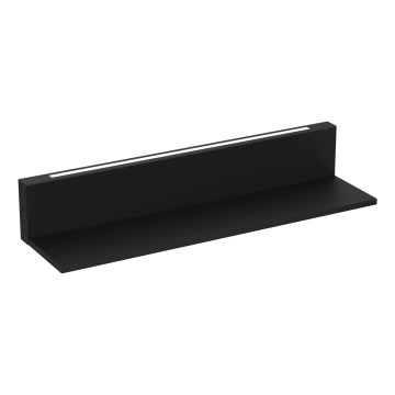 Nástěnná police s LED osvětlením SHELF 10x60 cm černá