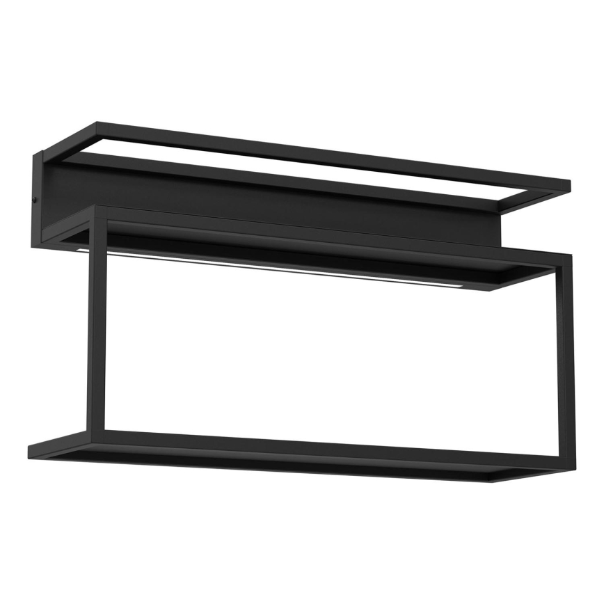 Nástěnná police s LED osvětlením SHELF 33x60 cm černá